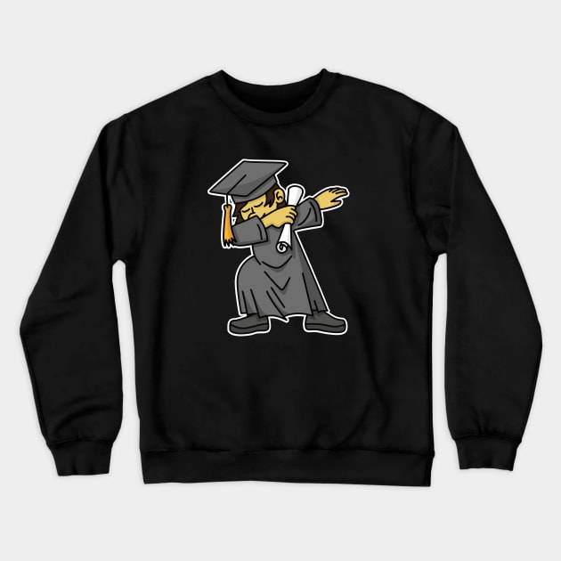 Asian boy student dab dabbing graduation school Crewneck Sweatshirt by LaundryFactory